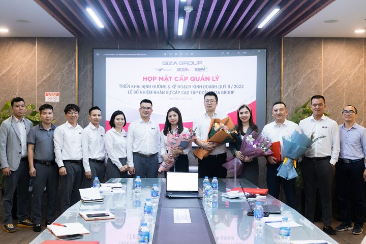 HỌP MẶT TRIỂN KHAI ĐỊNH HƯỚNG KINH DOANH QUÝ II/2023 & LỄ BỔ NHIỆM NHÂN SỰ CẤP CAO TẬP ĐOÀN GIZA GROUP