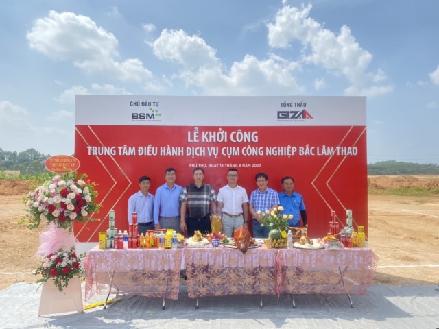 LỄ KHỞI CÔNG TRUNG TÂM ĐIỀU HÀNH DỊCH VỤ CỤM CÔNG NGHIỆP BẮC LÂM THAO