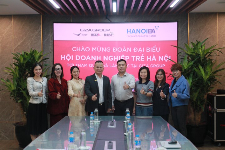 ĐOÀN ĐẠI BIỂU HỘI DOANH NGHIỆP TRẺ HÀ NỘI TỚI THAM QUAN VÀ LÀM VIỆC TẠI GIZA GROUP